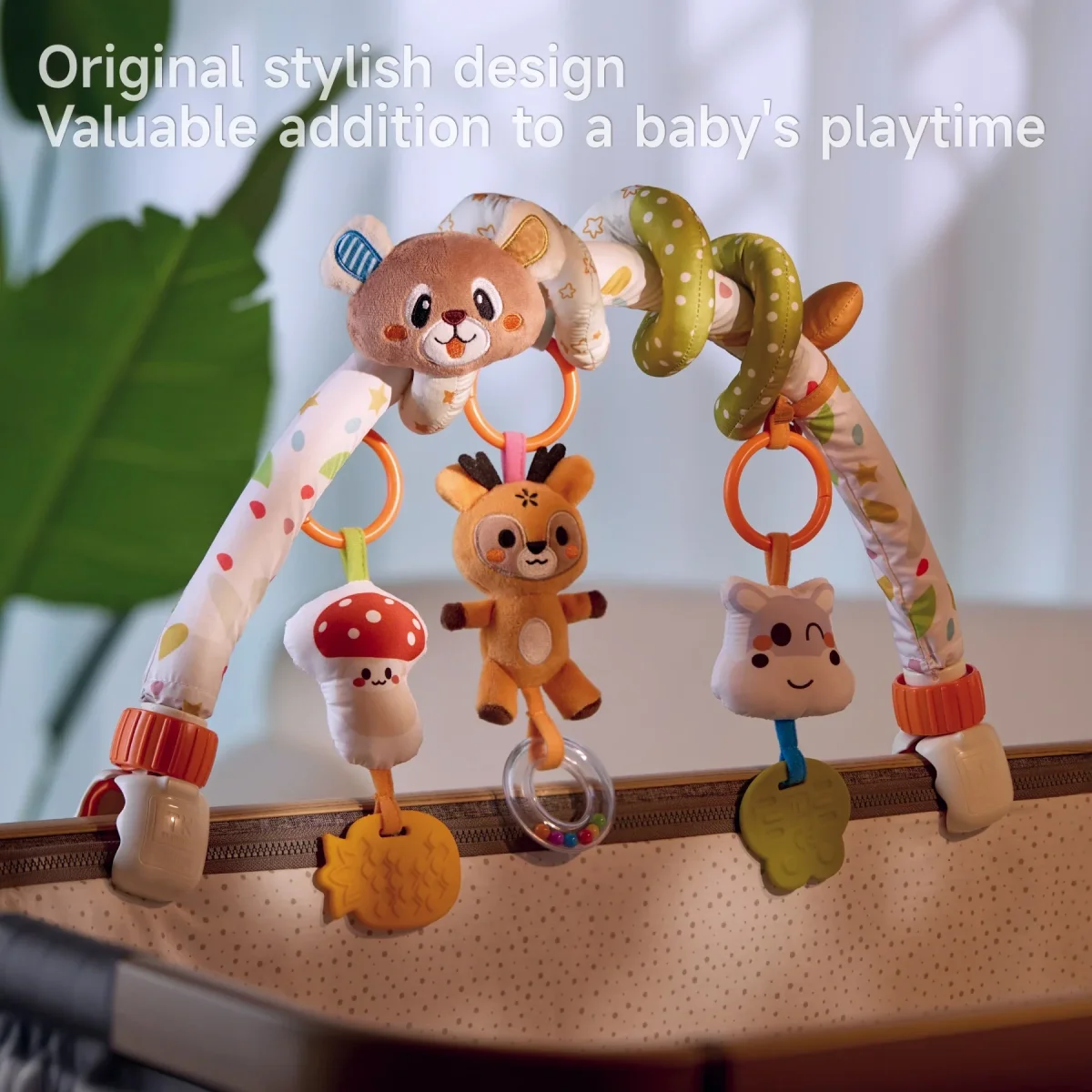 Spirale d’activités bébé avec arche poussette – L’Ours – Image 8