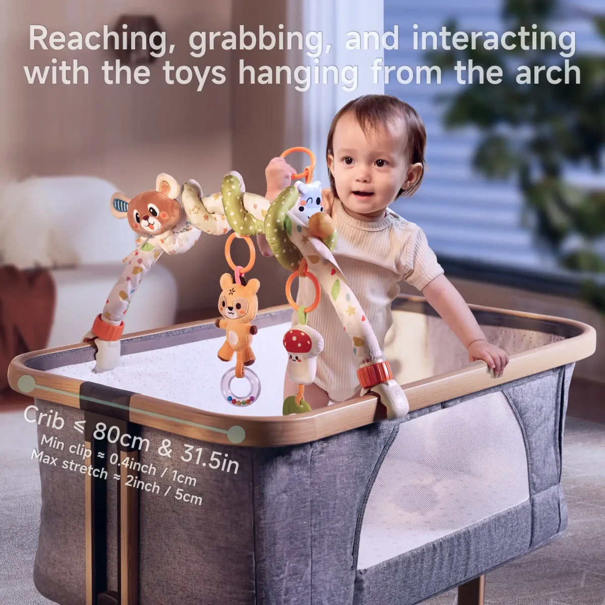 Spirale d’activités bébé avec arche poussette – L’Ours – Image 4