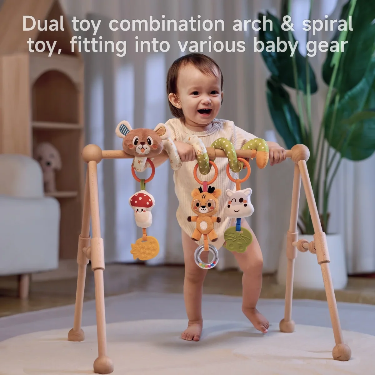 Spirale d’activités bébé avec arche poussette – L’Ours – Image 5