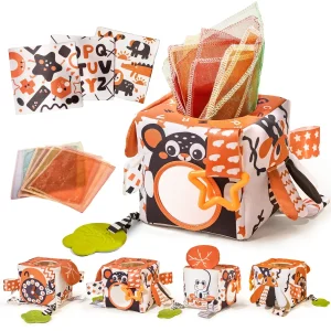 Boîte à mouchoirs multisensorielle pour bébé