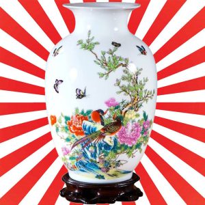 Vase Japonais – Oiseaux, Fleurs et Papillons