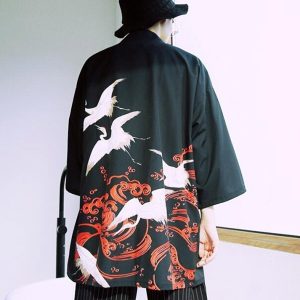 Veste Kimono Grues d&rsquo;Espérance