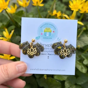 Boucles d'oreilles Fleurs - Lotus Noir 2