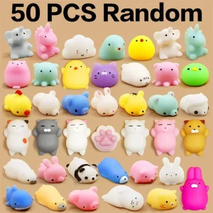 🐾 Pack de 50 ou de 100 Mochi Squishies Kawaii – Le jouet anti-stress qui rend ACCRO ! 🎉